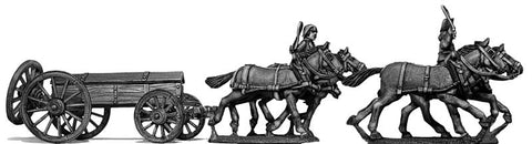 (100WFR127) Four horse caisson, cantering, two civilian drivers