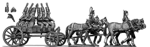 (100WFR130) Four horse wurtz wagon, walking, two civilian drivers