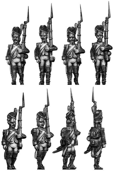 (100WFR020) Grenadiers, bearskin, regulation uniform, marching