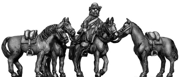 (100WFR377) Ural Cossack Horse holder and horses