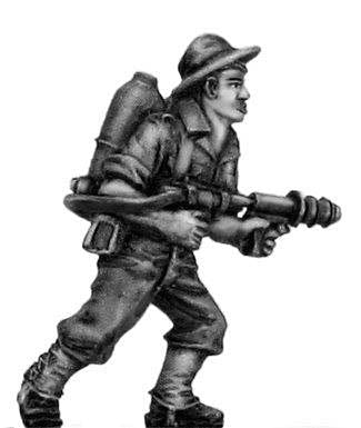 (100WWT072) Australian infantry with flamethrower, slouch hat