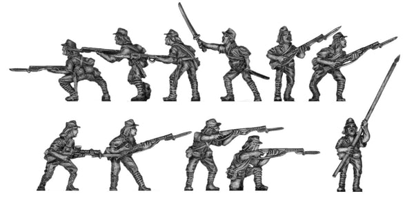 (200WWT30k) Infantry in kepis, with rifles & LMG
