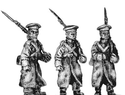 (300CMW071) Russian Infantry in greatcoat & cap, marching