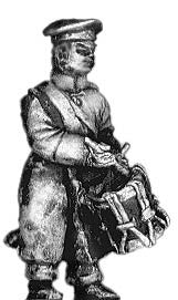 (300CMW075) Russian Infantry drummer in greatcoat & cap