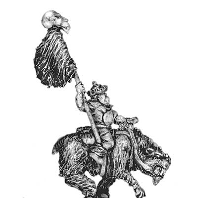 (300ORC12) Orc standard bearer riding fell beast