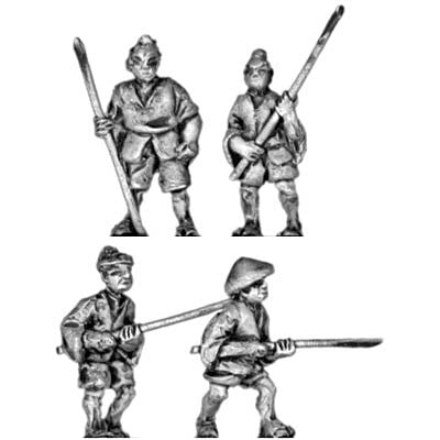 (300SAM01) Peasants with pole arms