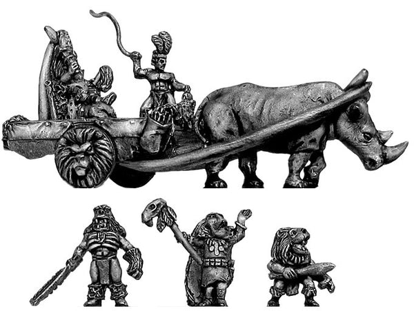 (400FAN30) Heroes x4, shaman x2, rhino chariot, king & driver