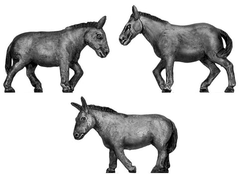 (100ANM13) Mules 3 figure set