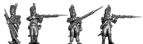 (100WFR031) Grenadier, bearskin, ragged campaign uniform, firing/loading