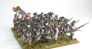 (100WFR001m) French Bicorne Infantry Set Advancing (Campaign uniforms)