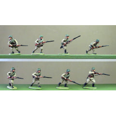 (INS13) Soviet Infantry, Helmets, rifles advancing 8 figure set